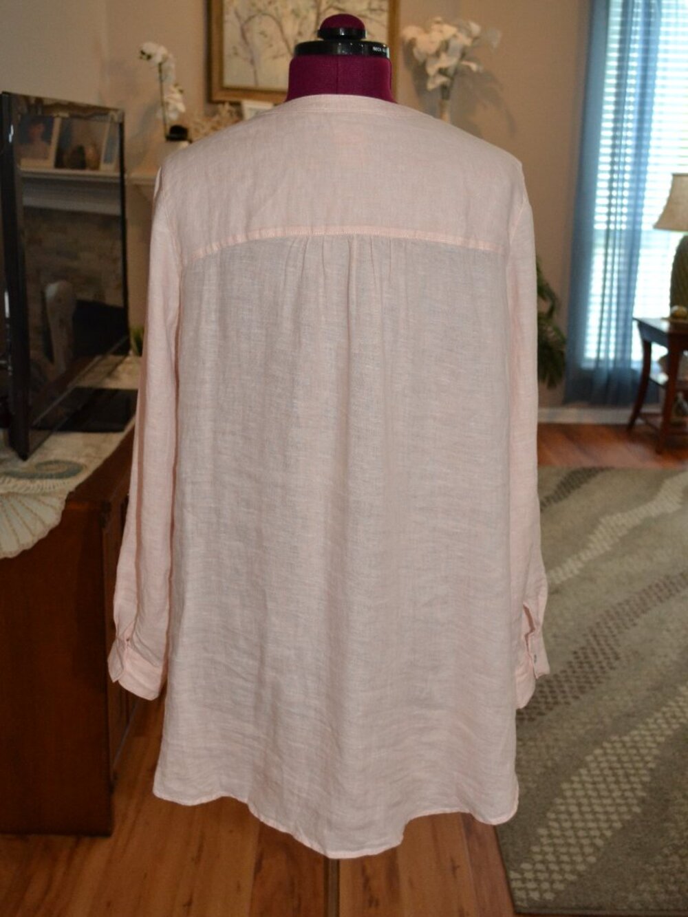 Sigrid Olsen Womens XL Linen Oversized Tunic Pockets Lagenlook Coastal Beachy - Picture 4 of 9